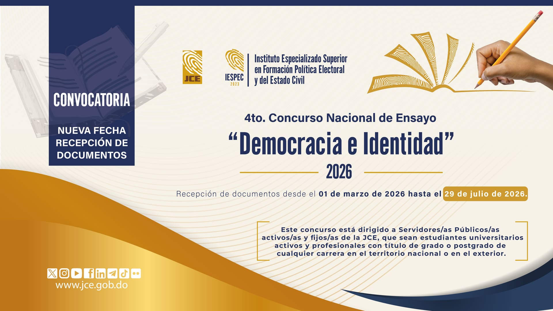 BASES DEL CUARTO CONCURSO NACIONAL DE ENSAYO «DEMOCRACIA E IDENTIDAD» 2026